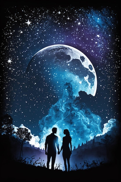 Un poster de la pelicula la luna y las estrellas