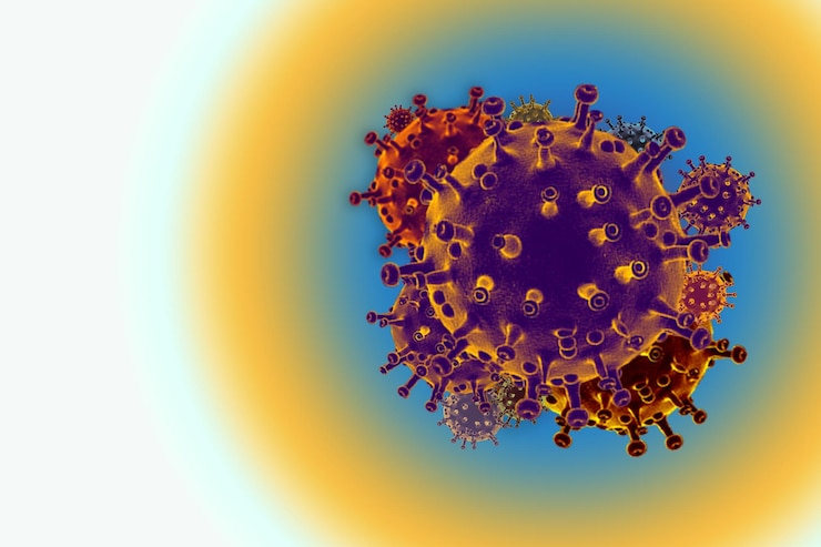 Foto póster de prevención y cuarentena del virus corona covid19 concepto de virología de riesgo para la salud médica pandémica