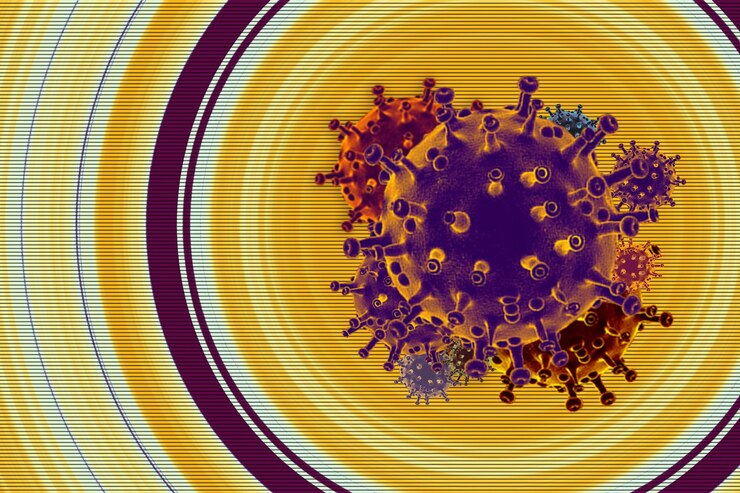 Foto póster de prevención y cuarentena del virus corona covid19 concepto de virología de riesgo para la salud médica pandémica