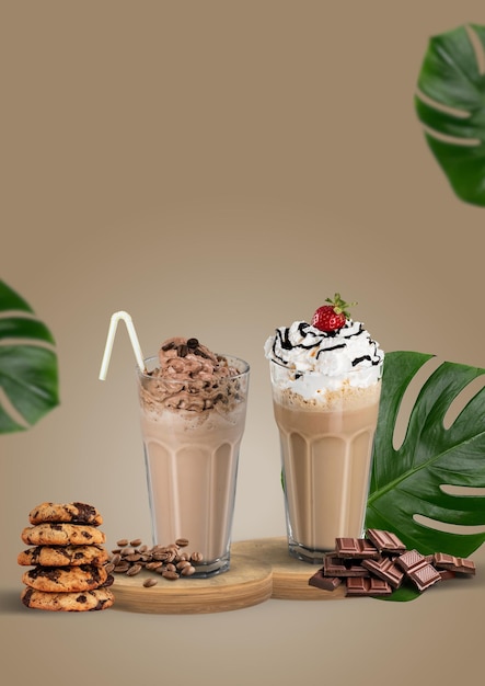 Poster promocional da loja de café de chocolate Brown Modern Coffee