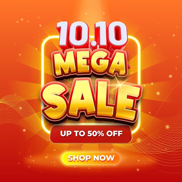 Poster promocional da Mega Venda Laranja e Amarela