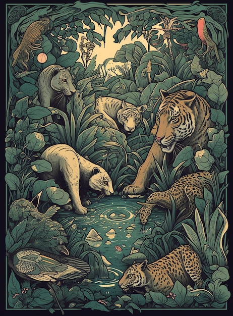 Un póster para el proyecto de conservación del tigre de la banda.