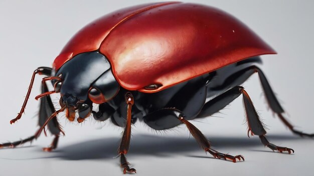 Un póster que tiene un insecto rojo en él