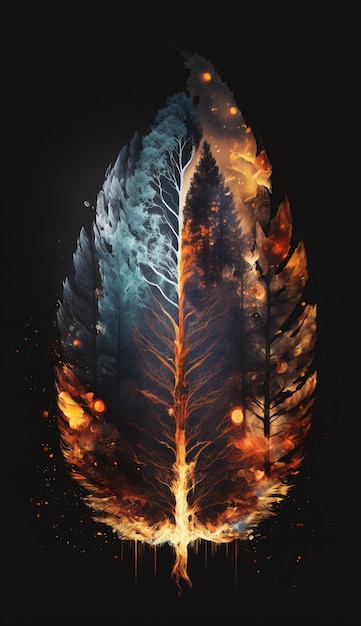 Un póster de la serie de fuego y hielo.