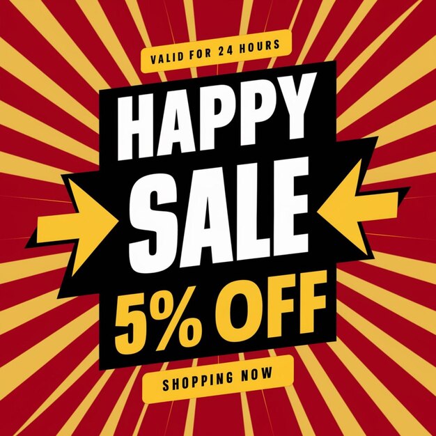 Foto a poster that says happy sale is on sale