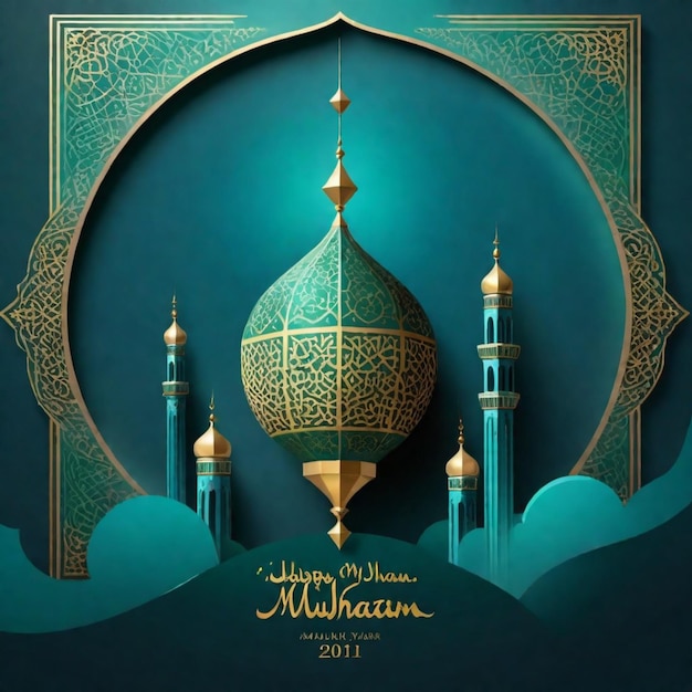 Poster und Grafik für das islamische Neujahr