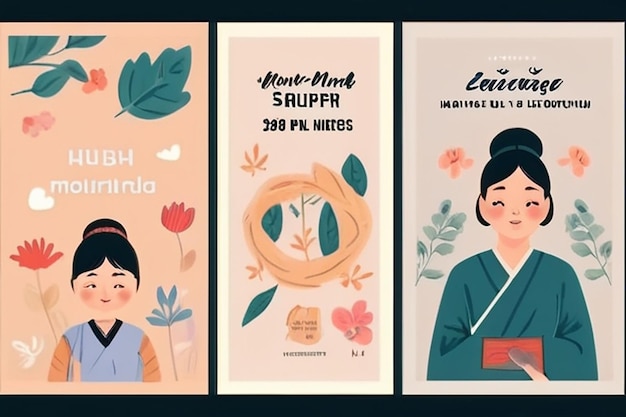 Poster vertical do Dia da Língua Materna, quadrinhos planos, modelos desenhados à mão, ilustração de fundo