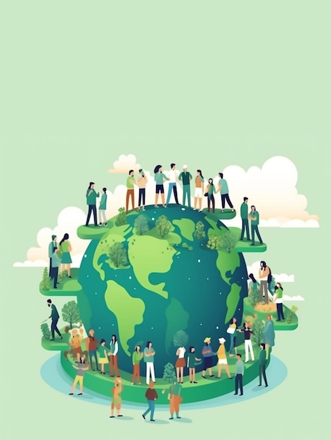 Poster zum Weltbevölkerungstag Inspirierende Aktion für eine nachhaltige Zukunft Generative KI