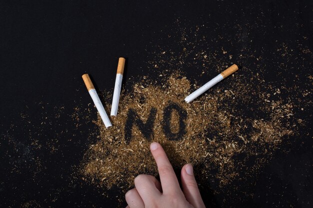 Poster zum Welttag ohne Tabak für das Konzept "Sagen Sie kein Rauchen"