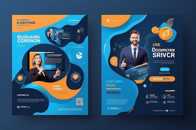 Postición de transmisión en vivo para el marketing empresarial Banner de publicación en redes sociales