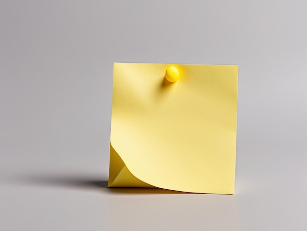 Postit amarillo vacío sobre un fondo blanco