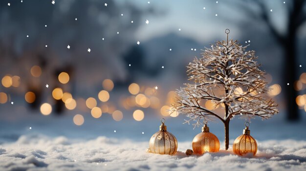 Foto postkarte mit weihnachtsbaum und spielzeug, wandpapier für die neujahrsfeier