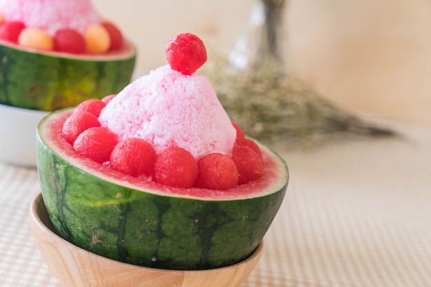 postre bingsu de sandia