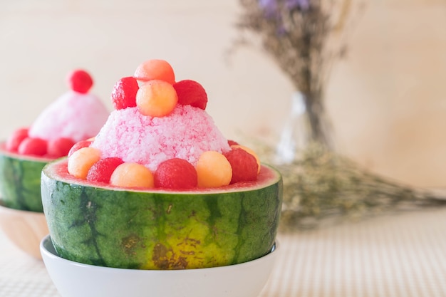 postre bingsu de sandia