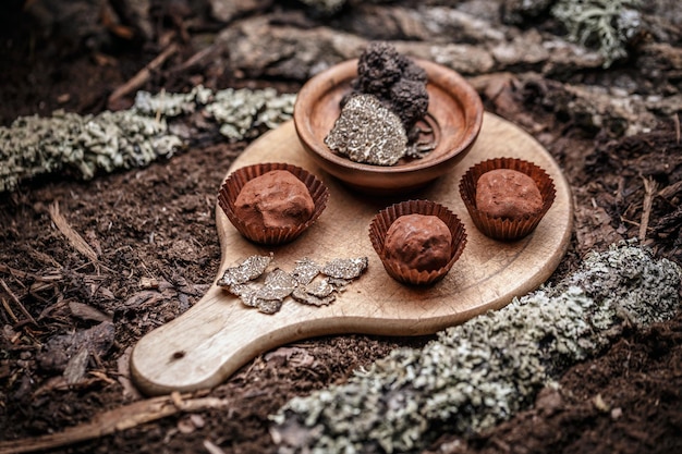 Postre de caramelo de trufas