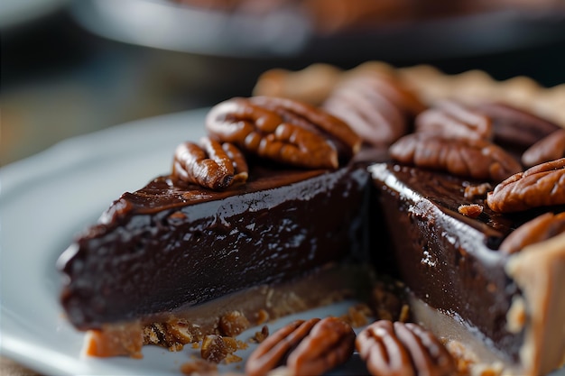 Postre de chocolate en forma de pastel