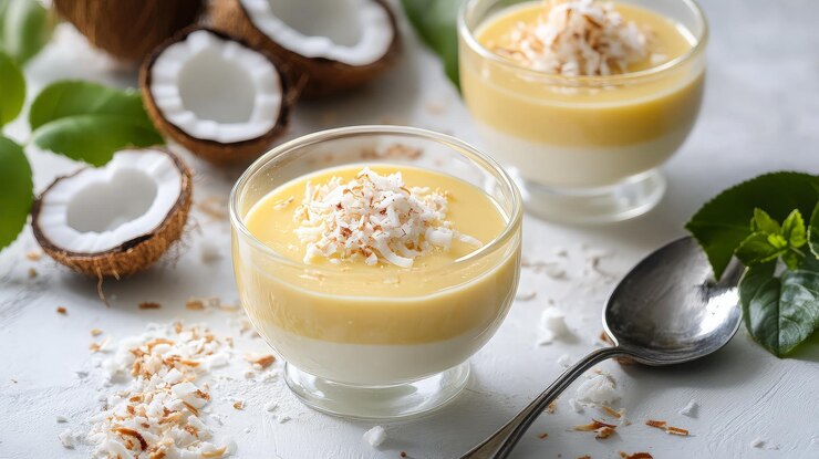 Postre con crema de coco