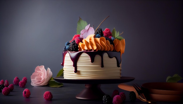 Postre dulce en la mesa regalo festivo