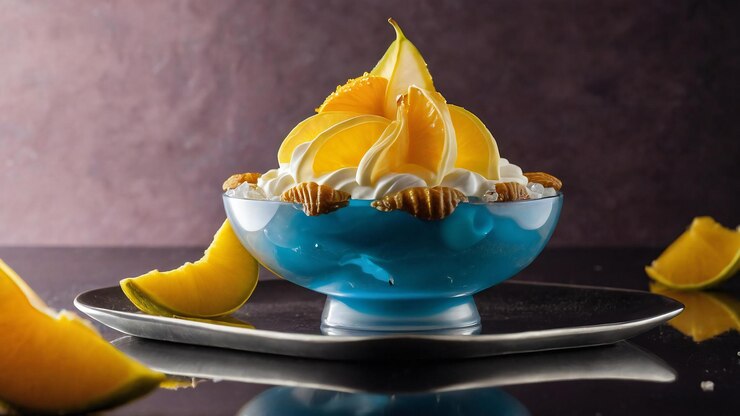 un postre con una flor encima