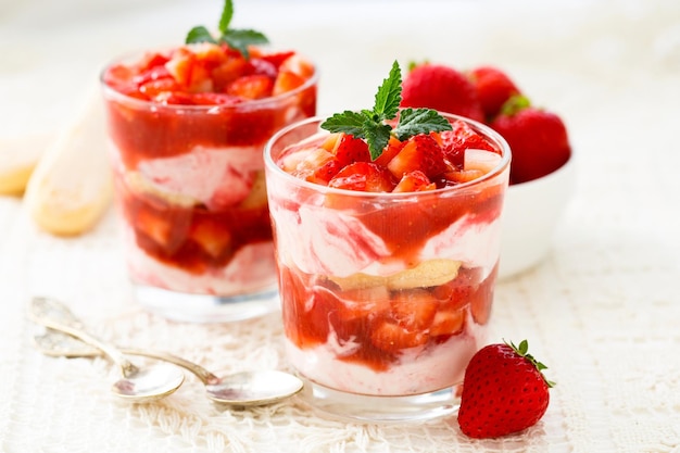 Postre de fresas