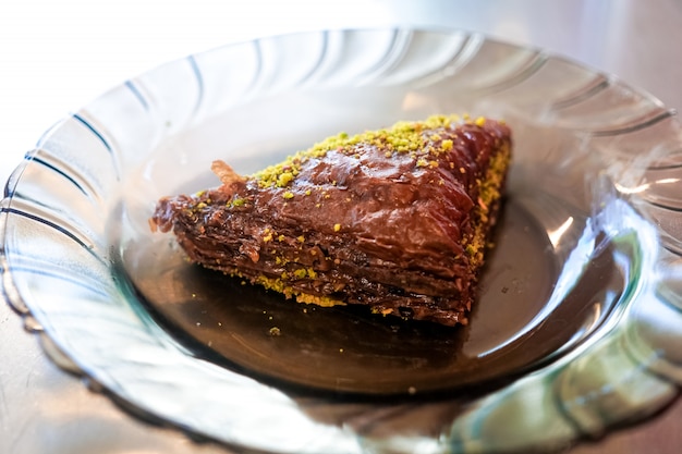 Postre en una mesa de restaurante