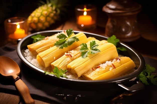 Postre Mexicano De Tamales Dulces De Piña