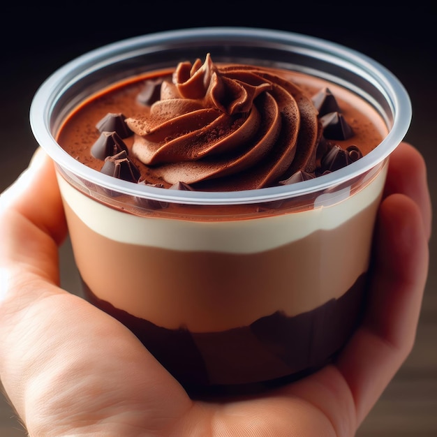 postre de mousse de chocolate