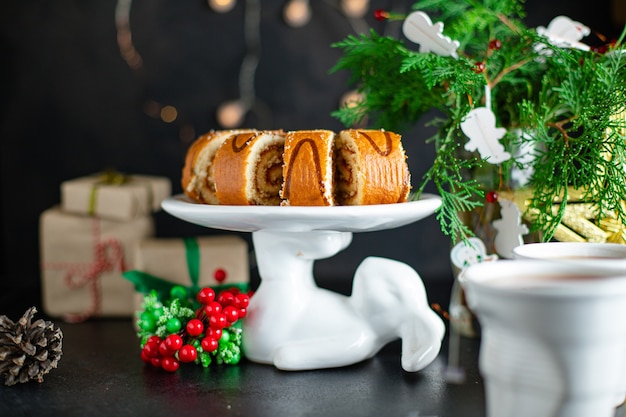 Postre de repostería dulce navideña casera