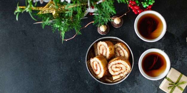 Postre de repostería dulce navideña casera