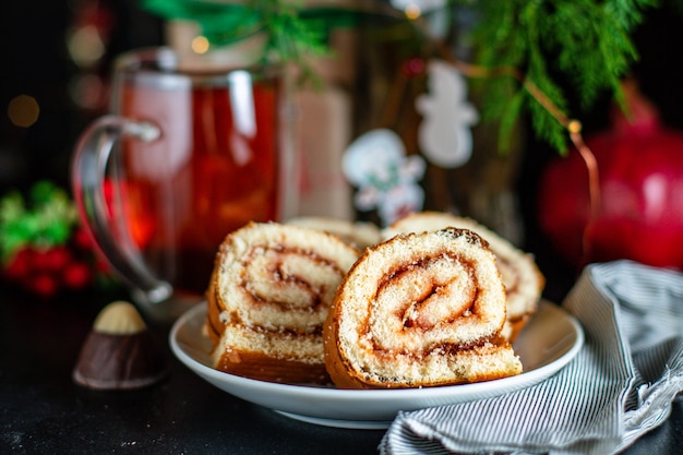 Postre de repostería dulce navideña casera