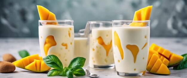 El postre típico en Hong Kong es el sago de mango hecho de sago hervido, trozos pequeños de mango, jugo de mango y leche con salsa de queso en la parte superior.