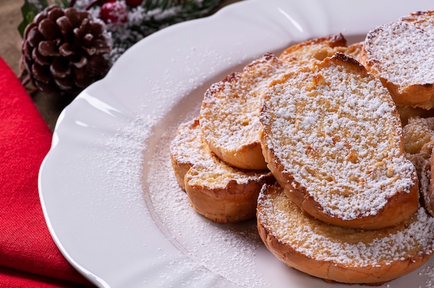 Postre típico navideño llamado Rabanadas