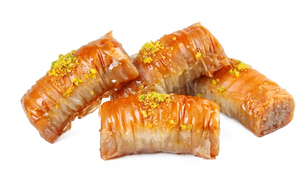 Postre turco Ramadán Baklava aislado