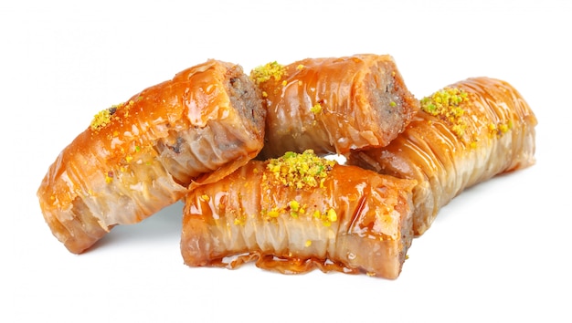 Postre turco Ramadán Baklava aislado