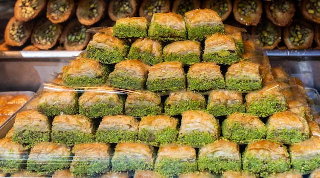 Postre turco tradicional Baklava de Turquía