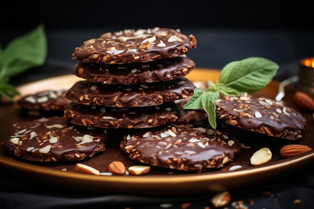 Postre vegano de galletas sin hornear