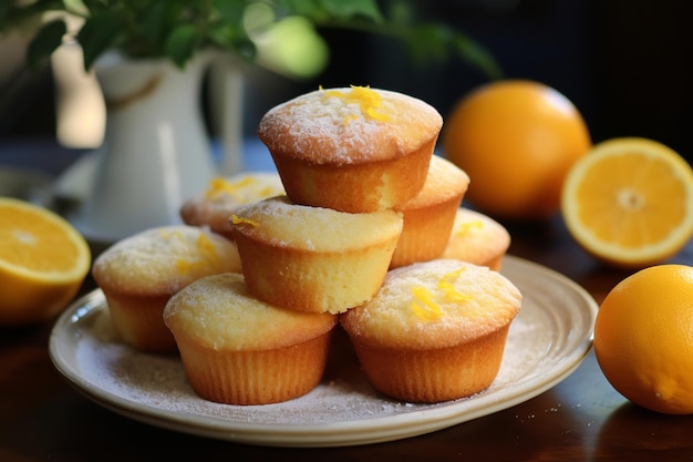 Postre vegano de muffins de limón Meyer