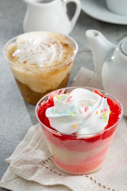 Postres a la olla en sabores plátano y fresa