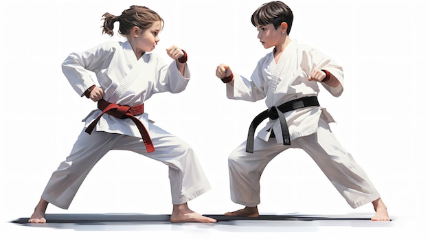 Postura de combate estándar de taekwondo artgerm realismo de ensueño