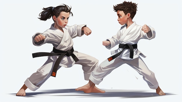 Postura de sparring padrão de taekwondo artgerm realismo sonhador