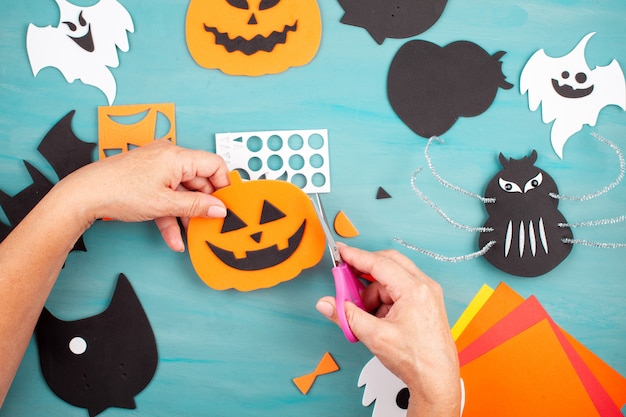 Postura plana de decoração de Halloween