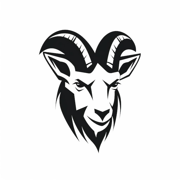 Potente logotipo de cabeza de cabra Icono de animal inspirado en Shepard Fairey