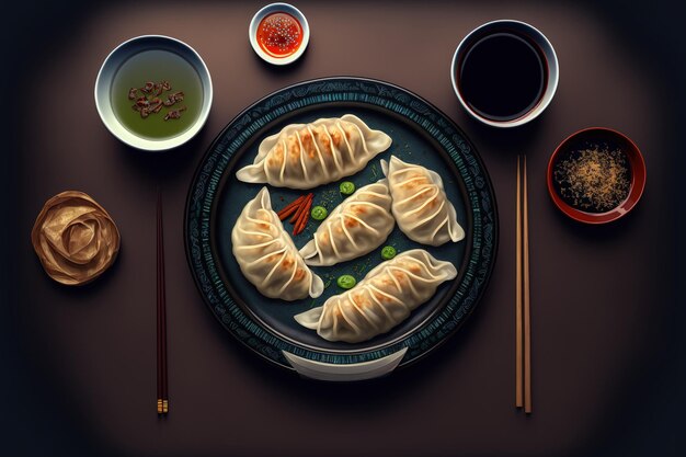 Potstickers gebratene Knödel und Gyoza