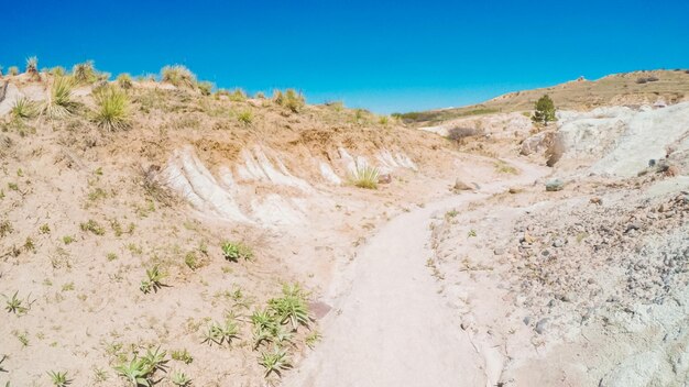 POV-Sicht - Wochenendwanderung im Paint Mines Interpretive Park in Colorado.