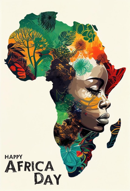 Povo africano ilustração colorida Conceito do dia de África Ai gerado