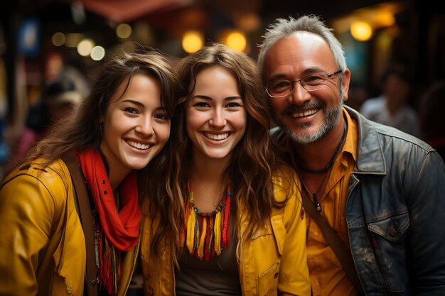 Povo colombiano celebrando sua cultura vibrante e orgulho nacional com bandeiras tradicionais