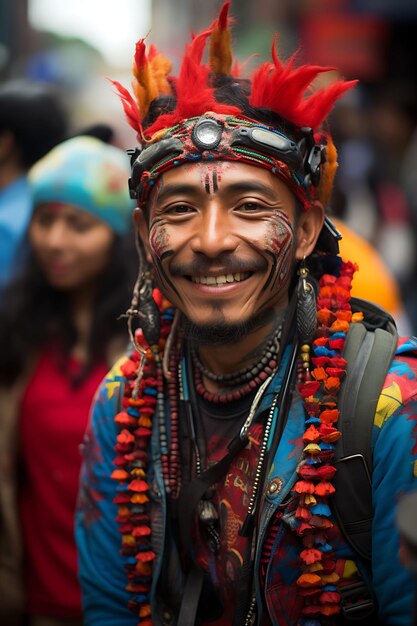 Povo colombiano celebrando sua cultura vibrante e orgulho nacional com bandeiras tradicionais