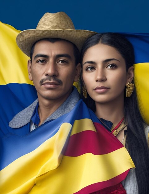 Povo colombiano com sua bandeira Foto ou imagem gratuita