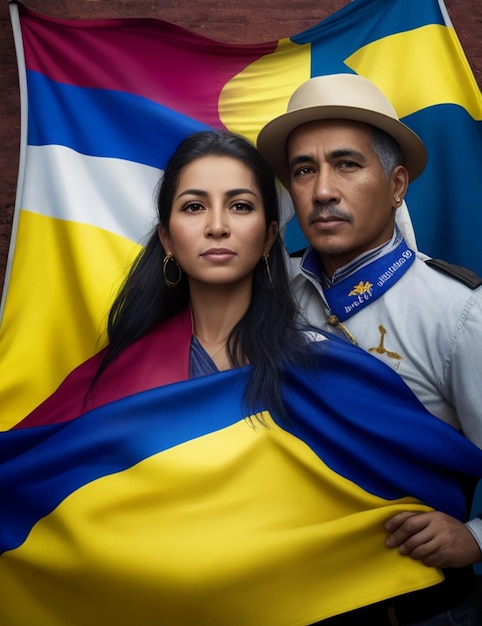 Povo colombiano com sua bandeira Foto ou imagem gratuita