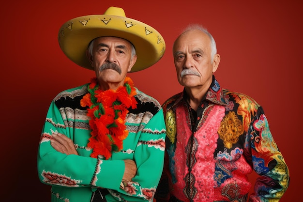 Foto povo mexicano vestindo sombrero tradicional e roupas mexicanas